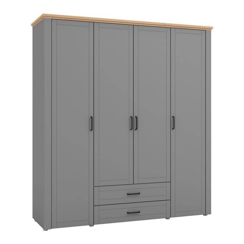 ΝΤΟΥΛΑΠΑ VALENCIA 4K2F ΓΚΡΙ-ARTISAN OAK-ΓΚΡΙ ΜΑΤ 190*58*210εκ