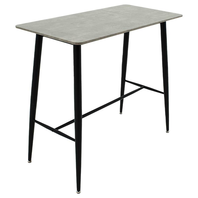 Tραπέζι μπαρ Harriet pakoworld MDF cement-μαύρο 120x60x105εκ