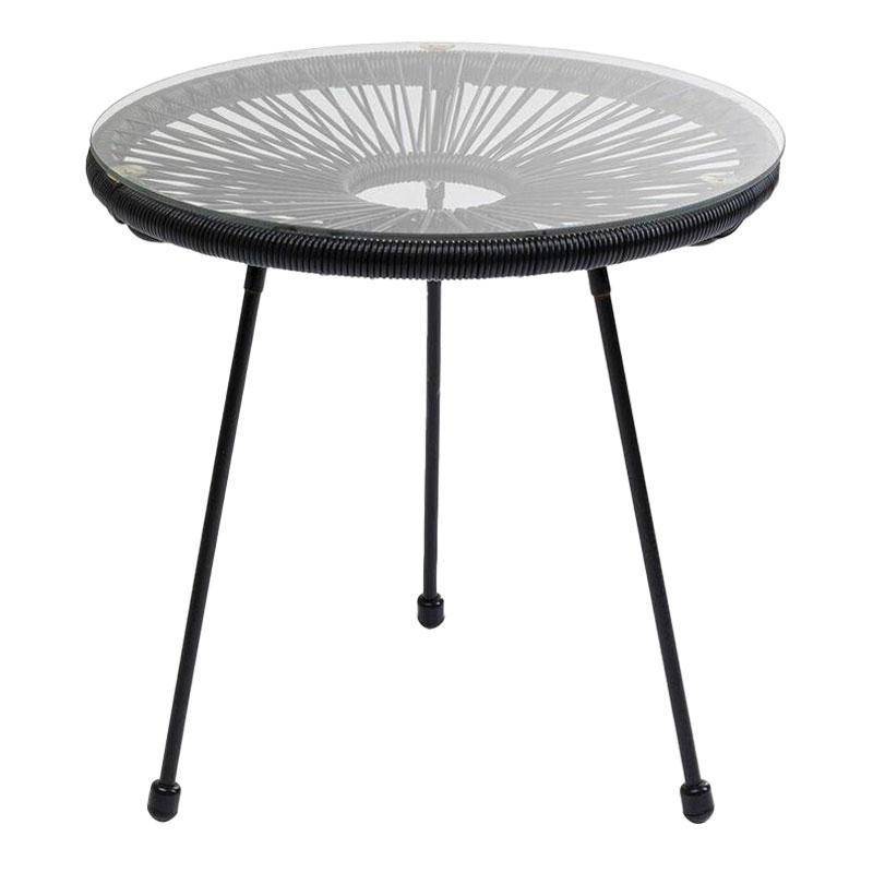 ΤΡΑΠΕΖΙ ΚΗΠΟΥ Fylliana MORENA ΜΑΥΡΟ ΧΡΩΜΑ 50x45εκ