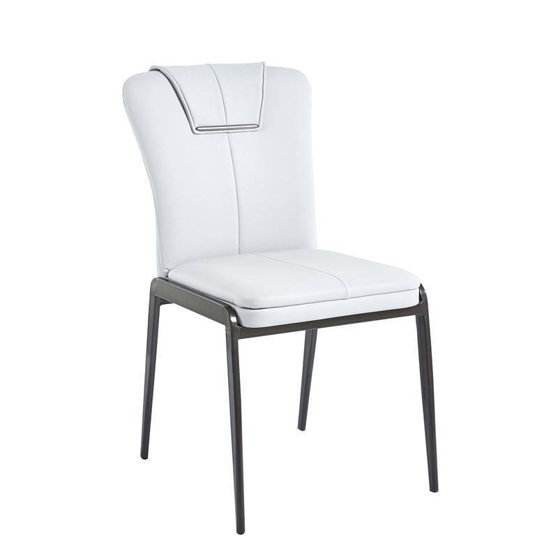 ANDRIA Καρέκλα Tραπεζαρίας- Κουζίνας, Μέταλλο Βαφή Μαύρο, Pu Άσπρο Ε-00025107 ΕΜ716,4