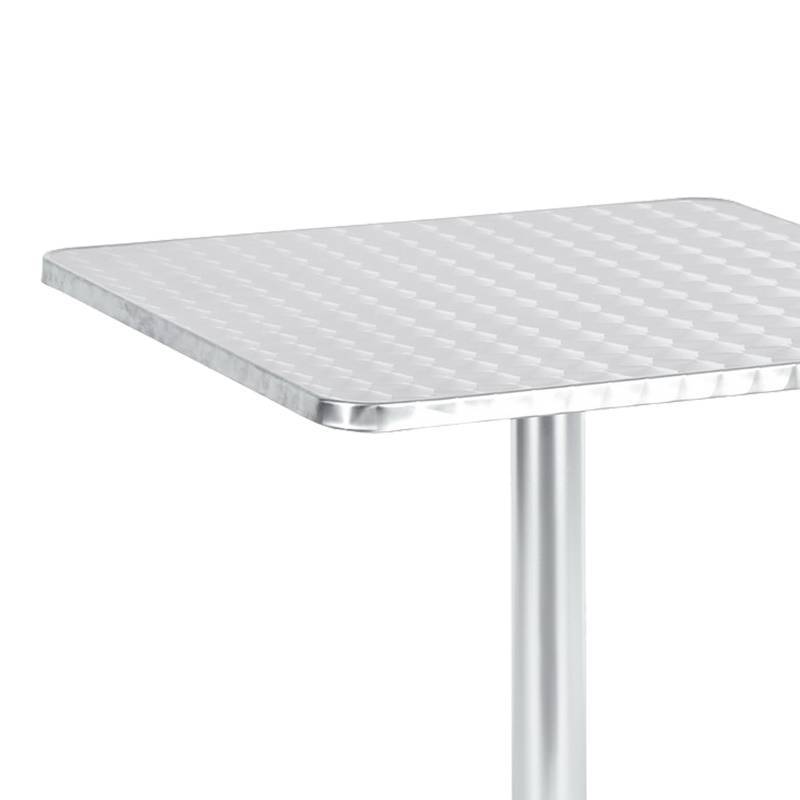 Τραπέζι Lazo pakoworld χρωμίου αλουμίνιο 60x60x70εκ