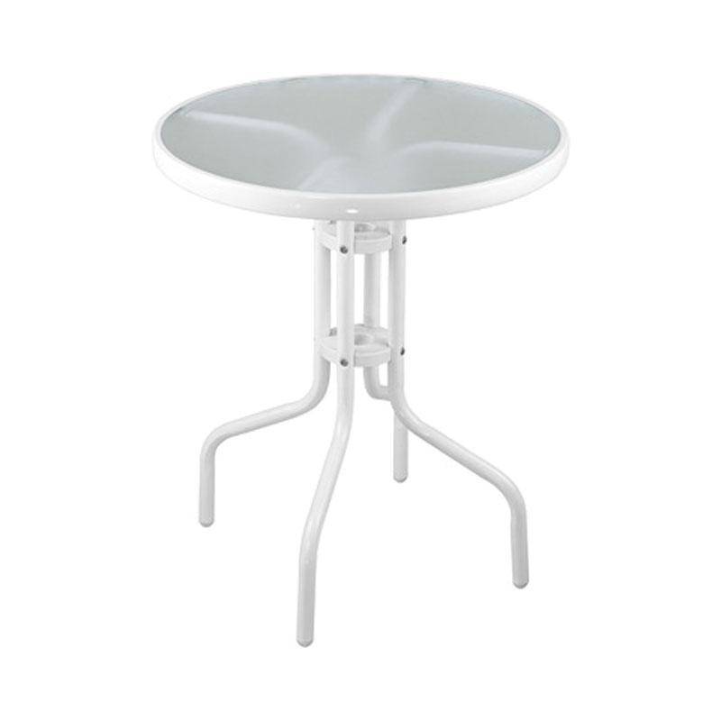 ΣΤΡΟΓΓΥΛΟ ΤΡΑΠΕΖΙ ΚΗΠΟΥ Fylliana FL10761 ΛΕΥΚΟ ΧΡΩΜΑ 60x70εκ