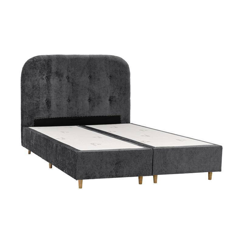 ΔΙΠΛΟ ΚΡΕΒΑΤΙ Fylliana New Amsterdam ΓΚΡΙ ΧΡΩΜΑ ΥΦΑΣΜΑΤΟΣ 160x208x124εκ (160x200)