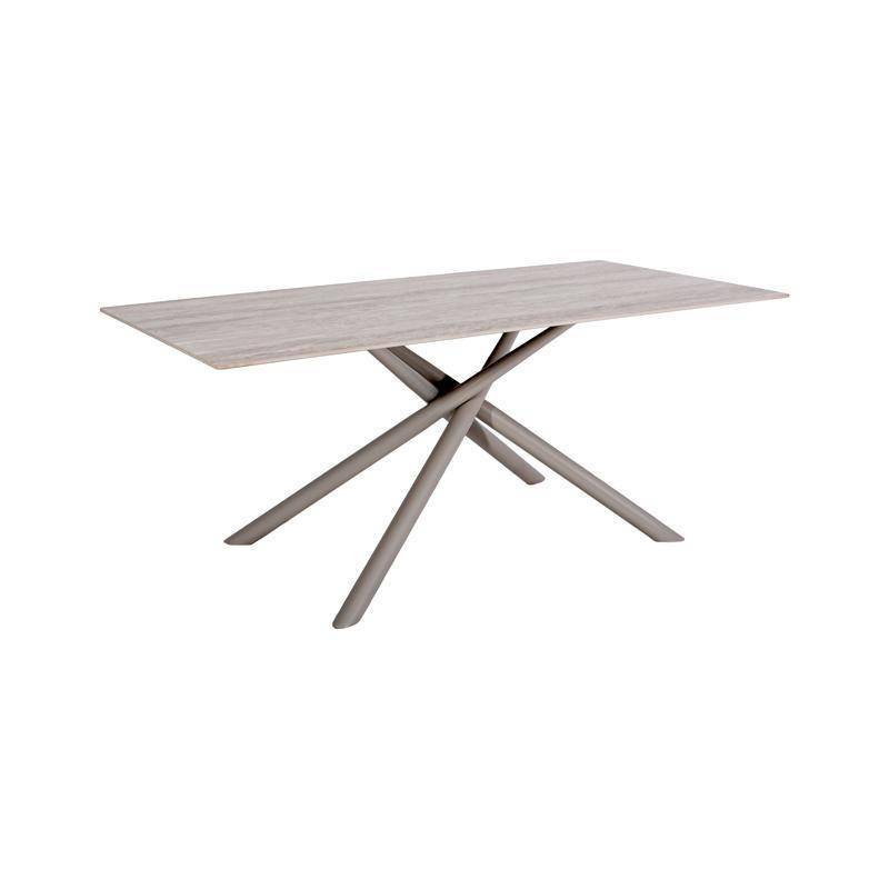 ΤΡΑΠΕΖΙ ΤΡΑΠΕΖΑΡΙΑΣ Fylliana FL1603 ΚΕΡΑΜΙΚΗ ΕΠΙΦΑΝΕΙΑ ΜΕ ΜΕΤΑΛΛΙΚΑ ΠΟΔΙΑ ΓΚΡΙ-ΜΠΕΖ ΧΡΩΜΑ 160x80x76εκ