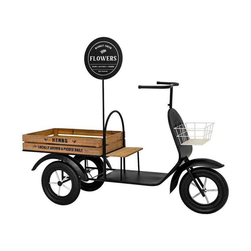 ΜΕΤΑΛΛΙΚΟ ΔΙΑΚΟΣΜΗΤΙΚΟ RETRO ΤΡΙΚΥΚΛΟ ΜΕ ΚΑΡΟΤΣΑ Fylliana Herbs ΜAΥΡΟ ΧΡΩΜΑ 135x44x106εκ