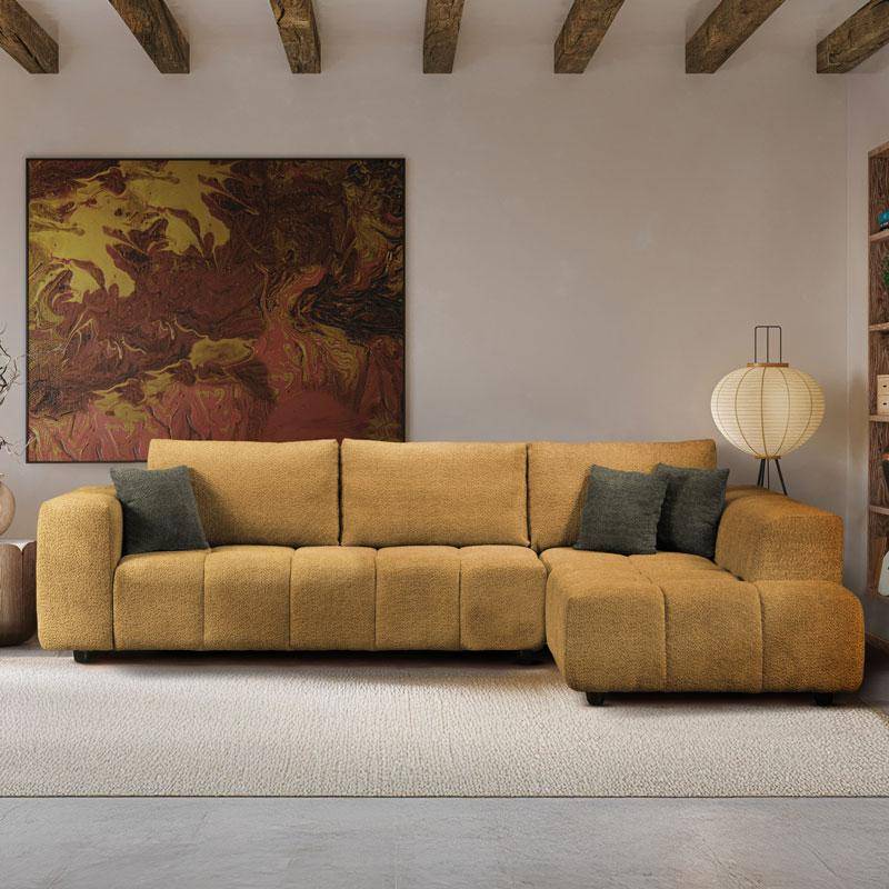 ΚΑΝΑΠΕΣ ΔΕΞΙΑ ΓΩΝΙΑ Fylliana Orion ΩΧΡΑ ΧΡΩΜΑ 300x200x70εκ