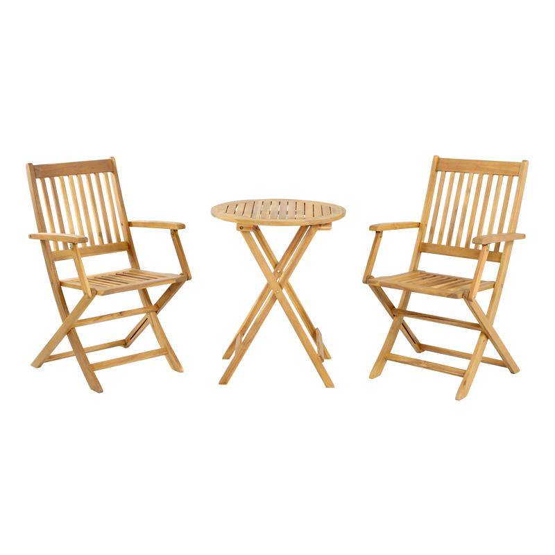 ΣΕΤ BISTRO 3 ΤΕΜ ΞΥΛΟ ΑΚΑΚΙΑΣ Fylliana FL921 ΚΑΡΥΔΙ ΣΚΕΛΕΤΟΣ 60x60x75εκ