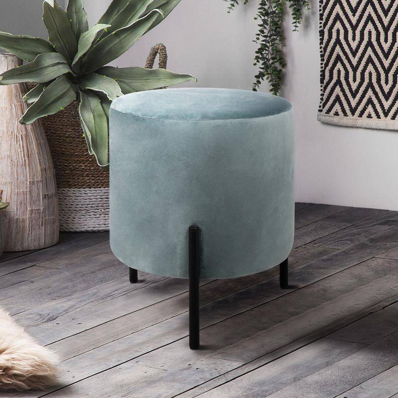 ΣΤΡΟΓΓΥΛΟ ΣΚΑΜΠΟ Fylliana Lux OCEAN BLUE ΧΡΩΜΑ 33x33x38εκ