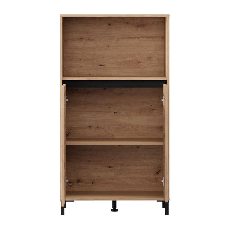 ΒΙΤΡΙΝΑ MARRON 2K2V POP 135 ARTISAN-ΜΑΥΡΟ ΜΑΤ 74x40x135εκ