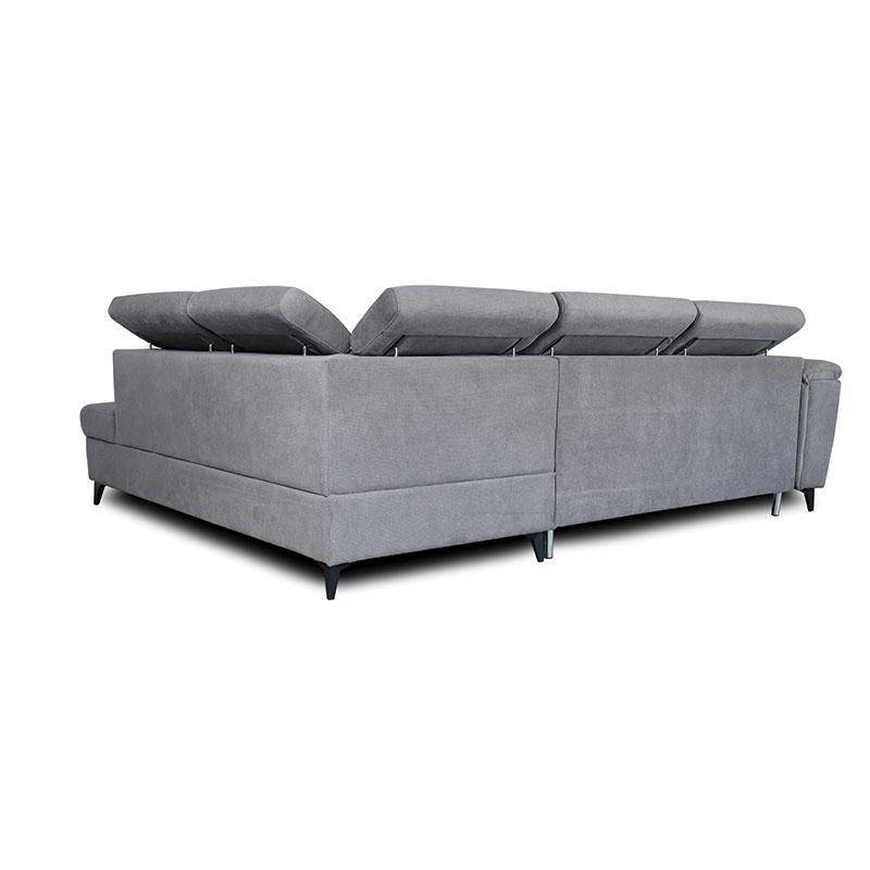 ΚΑΝΑΠΕΣ ΔΕΞΙΑ ΓΩΝΙΑ Fylliana Alessia ΓΚΡΙ ΥΦΑΣΜΑ 284x216x100εκ