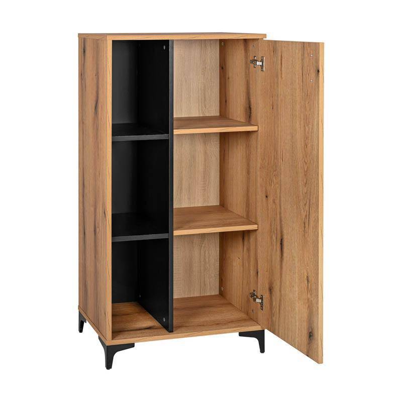 ΒΙΤΡΙΝΑ Fylliana Alba ARTISAN OAK-ΜΑΥΡΟ 68x40x134εκ