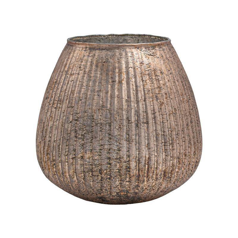 ΓΥΑΛΙΝΟ ΒΑΖΟ Fylliana FL1213 ΡΟΖ ΜΕ ΜΕΤΑΛΛΙΚΟ ΦΙΝΙΡΙΣΜΑ 18x18εκ