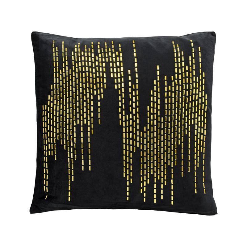 ΔΙΑΚΟΣΜΗΤΙΚΟ ΜΑΞΙΛΑΡΙ Fylliana ΜΑΥΡΟ-ΧΡΥΣΟ ΧΡΩΜΑ 45x45εκ