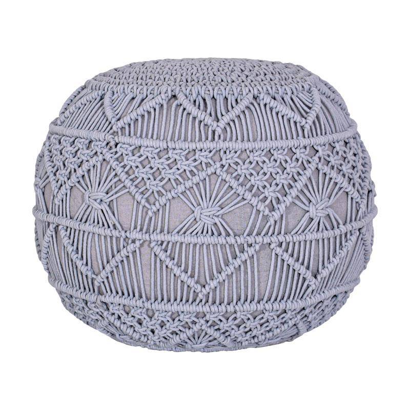 ΔΙΑΚΟΣΜΗΤΙΚΟ ΠΟΥΦ ΜΑΚΡΑΜΕ Fylliana ΑΝΟΙΧΤΟ ΓΚΡΙ ΧΡΩΜΑ 45x45x40εκ