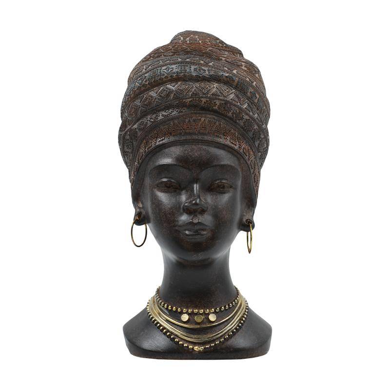 ΕΠΙΤΡΑΠΕΖΙΟ ΔΙΑΚΟΣΜΗΤΙΚΟ AFRICAN WOMAN Fylliana FL2446 ΚΑΦΕ-ΧΡΥΣΟ ΧΡΩΜΑ 14x16x28εκ