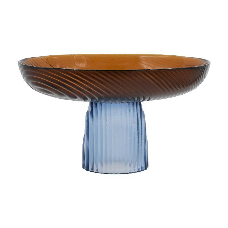 ΓΥΑΛΙΝΗ ΔΙΑΚΟΣΜΗΤΙΚΗ ΠΙΑΤΕΛΑ Fylliana FL1730 ΠΟΡΤΟΚΑΛΙ-ΜΠΛΕ 30x17εκ