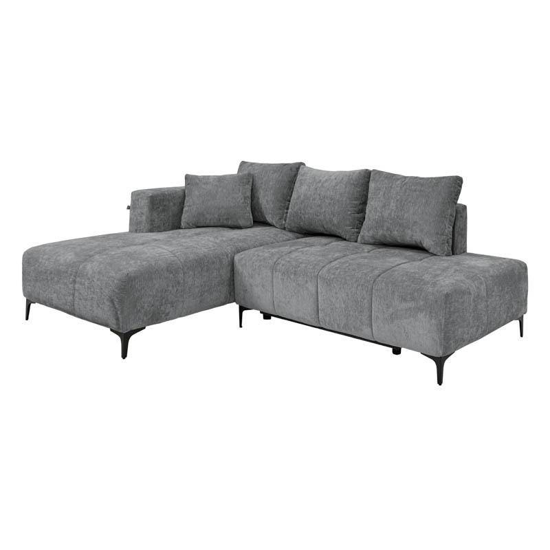 ΚΑΝΑΠΕΣ ΚΡΕΒΑΤΙ Fylliana Jasper ΑΡΙΣΤΕΡΗ ΓΩΝΙΑ ΑΝΘΡΑΚΙ ΥΦΑΣΜΑ 255x170x90εκ