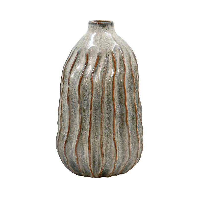 ΚΕΡΑΜΙΚΟ ΒΑΖΟ Fylliana FL269 ΠΡΑΣΙΝΟ-ΓΚΡΙ-ΧΡΥΣΟ ΧΡΩΜΑ 19x31εκ