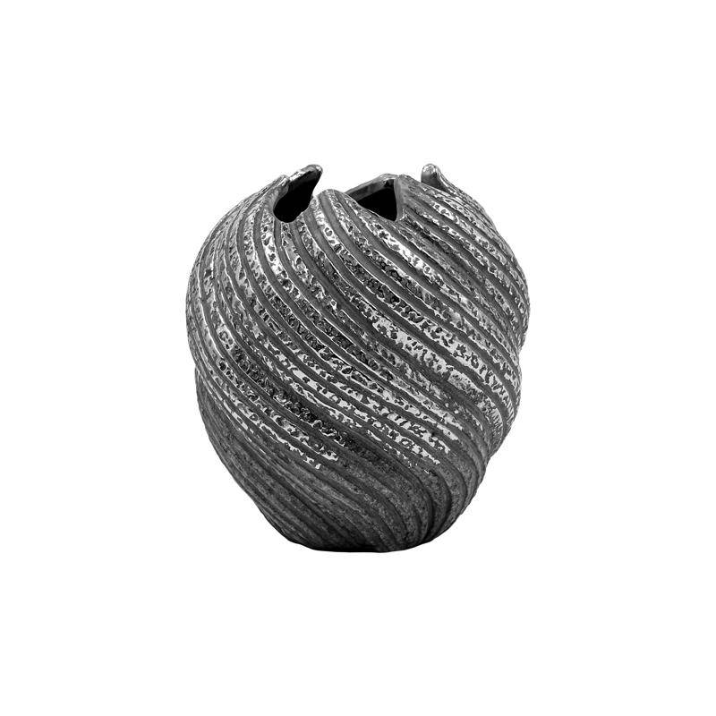 ΚΕΡΑΜΙΚΟ ΒΑΖΟ Fylliana FL3229 ΓΚΡΙ-ΑΣΗΜΙ ΧΡΩΜΑ 18x19εκ