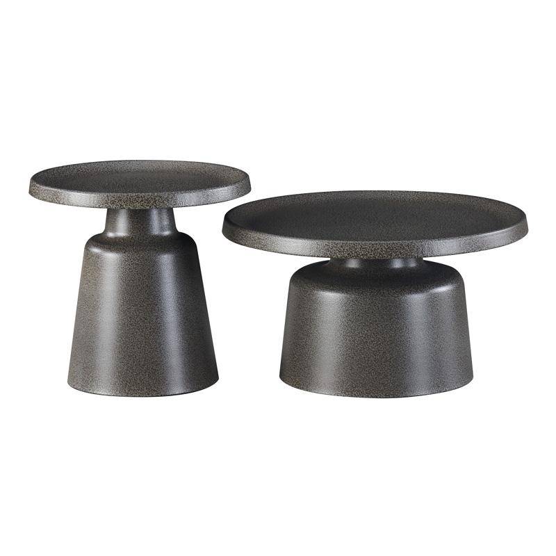 ΣΕΤ 2 ΤΡΑΠΕΖΑΚΙΑ ΣΑΛΟΝΙΟΥ Fylliana FL830 ΜΑΥΡΟ ΧΡΩΜΑ 50x47εκ & 70x39εκ