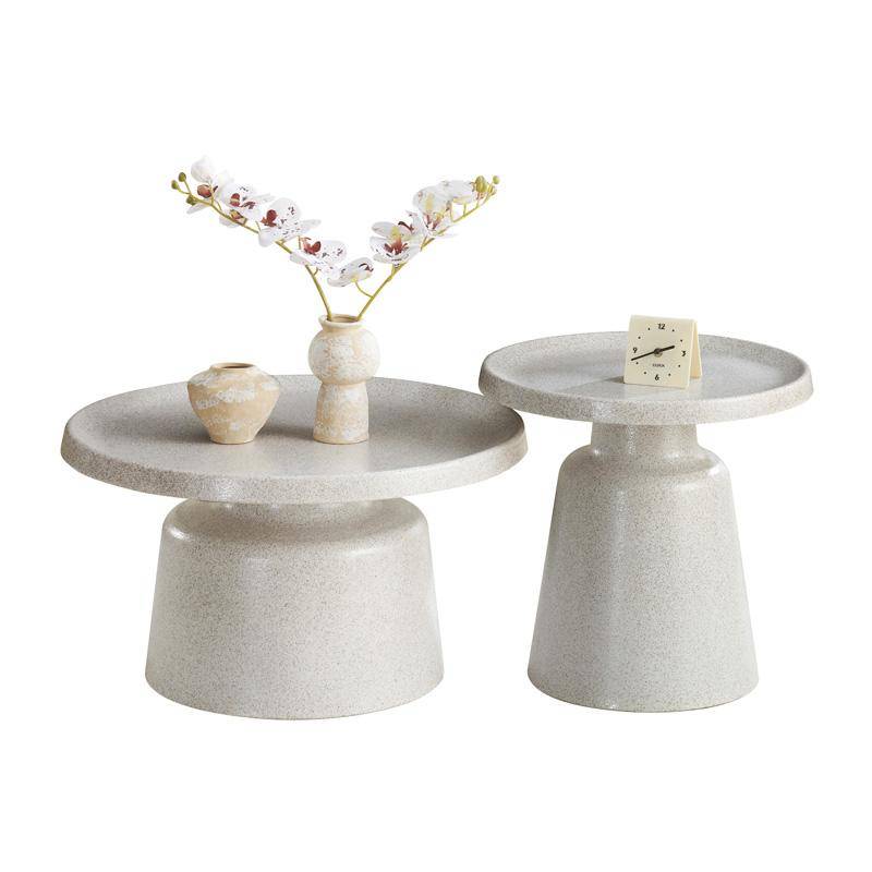 ΣΕΤ 2 ΤΡΑΠΕΖΑΚΙΑ ΣΑΛΟΝΙΟΥ Fylliana FL830 ΜΠΕΖ ΧΡΩΜΑ 50x47εκ & 70x39εκ