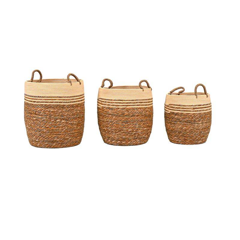 ΣΕΤ 3 ΨΑΘΙΝΑ ΚΑΛΑΘΙΑ Fylliana ΦΥΣΙΚΟ-ΛΕΥΚΟ ΧΡΩΜΑ 41x44εκ,36x39εκ,30x34εκ