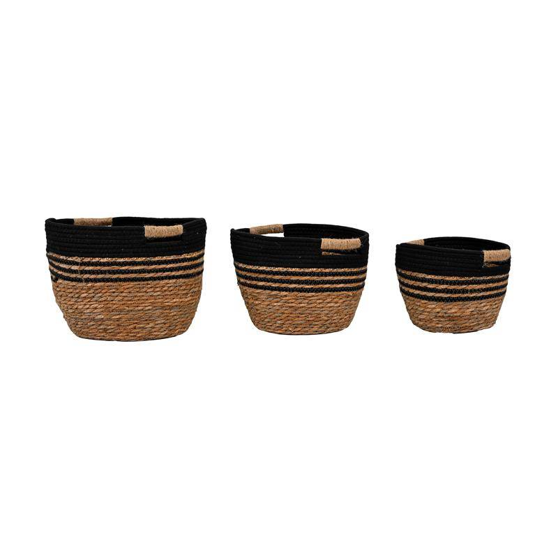 ΣΕΤ 3 ΨΑΘΙΝΑ ΚΑΛΑΘΙΑ Fylliana ΦΥΣΙΚΟ-ΜΑΥΡΟ ΧΡΩΜΑ 31x25εκ,26x22εκ,23x19εκ