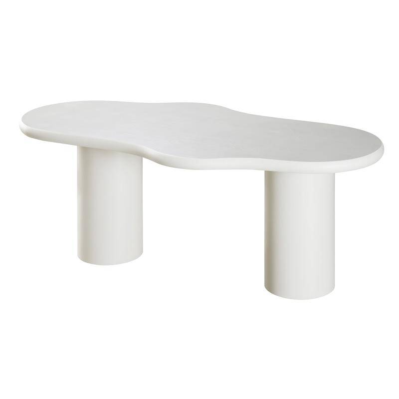 ΤΡΑΠΕΖΙ ΤΡΑΠΕΖΑΡΙΑΣ Fylliana Concretto ΛΕΥΚΟ ΜΕ ΥΦΗ ΤΣΙΜΕΝΤΟΥ ΧΡΩΜΑ 180x90x76εκ