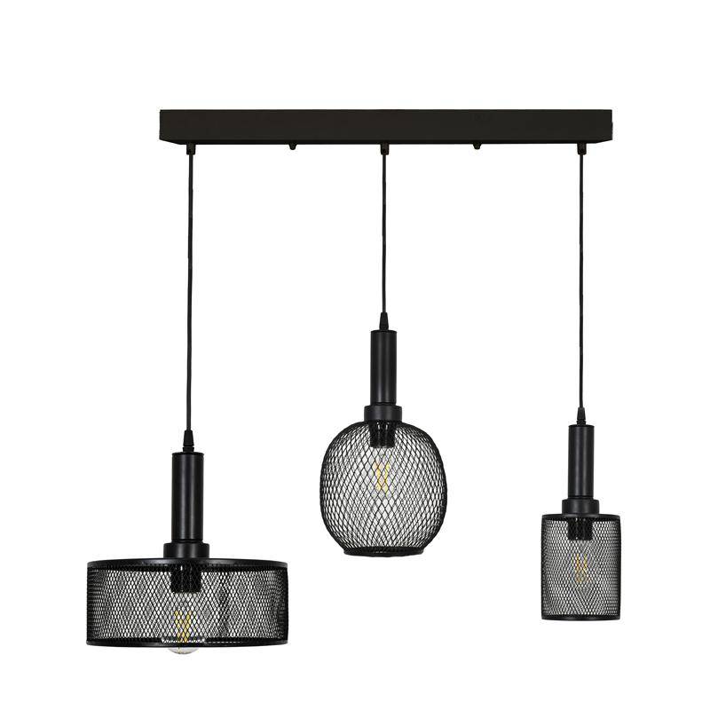 ΤΡΙΦΩΤΟ ΜΕΤΑΛΛΙΚΟ ΦΩΤΙΣΤΙΚΟ ΟΡΟΦΗΣ ΣΕ ΡΑΓΑ Fylliana ΜΕ ΚΑΠΕΛΟ ΠΛΕΓΜΑ ΜΑΥΡΟ ΧΡΩΜΑ Ε27