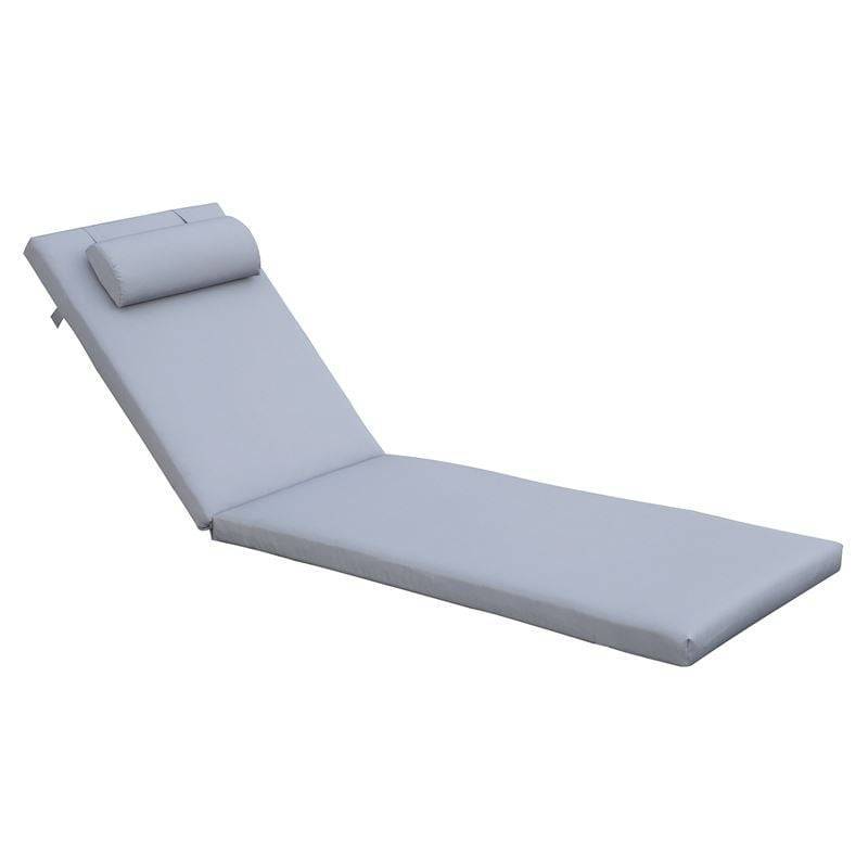 SUNLOUNGER Μαξιλάρι Ξαπλώστρας με Προσκέφαλο,  Ύφασμα Γκρι, Foam+Polyester Φερμουάρ-Velcro Ε-00025055 Ε2014,3