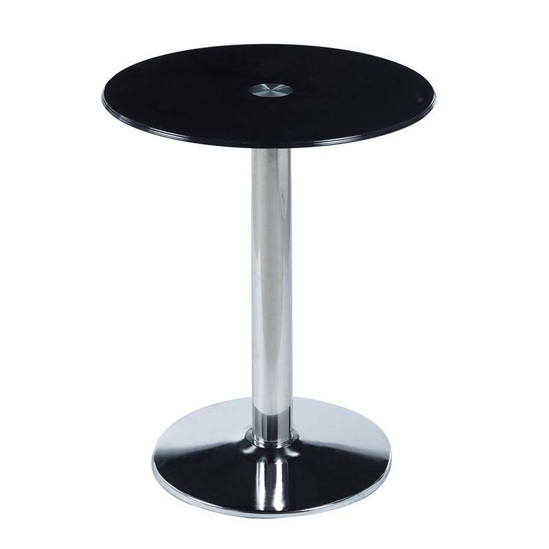 BITT Βοηθητικό Τραπεζάκι Σαλονιού - Καθιστικού, Χρώμιο - Γυαλί Tempered Μαύρο Ε-00025623 ΕΜ121,Β