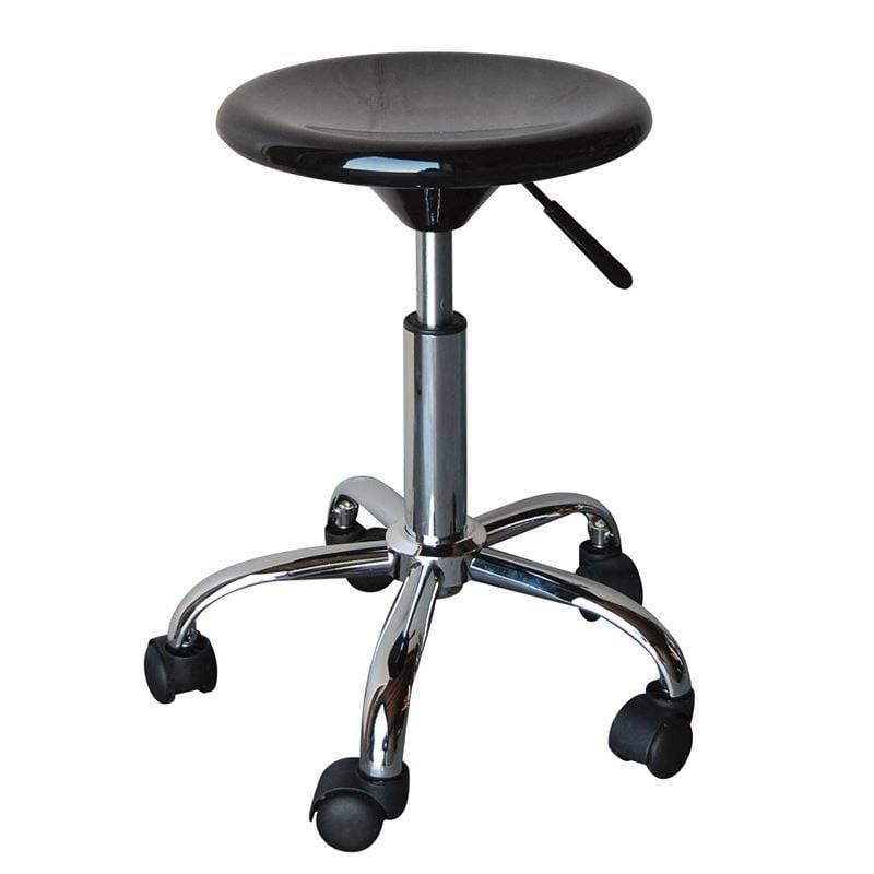 GLORY Σκαμπό, Βάση Χρώμιο, ABS Μαύρο, Ρυθμιζόμενο Ύψος, Περιστρεφόμενο, Τροχήλατο Ε-00006563 ΕΜ408