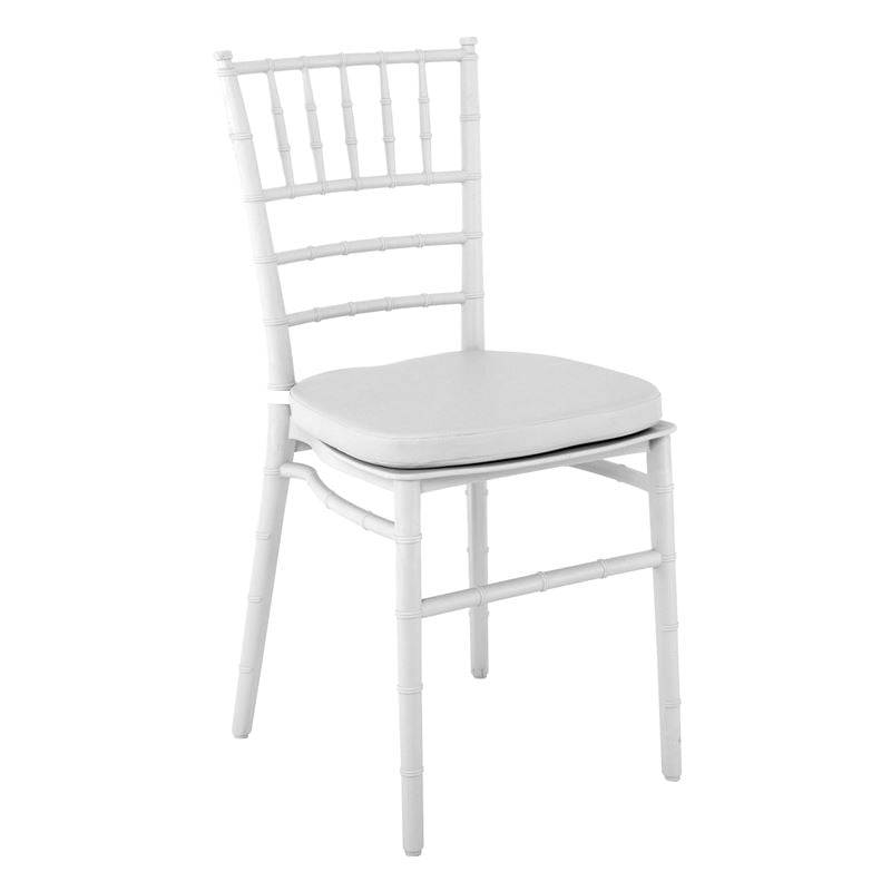 ILONA Καρέκλα-Pro Εστίασης - Catering Στοιβαζόμενη PP Άσπρο Μαξιλάρι Pu Άσπρο (Αδιάβροχο) Ε-00025633 Ε385,Μ