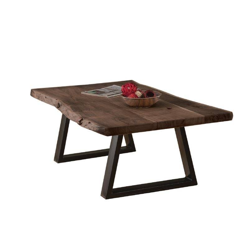 LIZARD Slim Τραπέζι Σαλονιού Καθιστικού, Μέταλλο Βαφή Μαύρο, Ξύλο Ακακία Καρυδί Ε-00026235 ΕΑ7101,S1