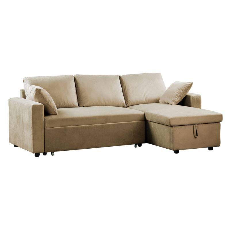 MONTREAL Καναπές Κρεβάτι Γωνία Αναστρέψιμη με Αποθηκευτικό Χώρο, Velure Μπεζ Ε-00026648 Ε9586,70