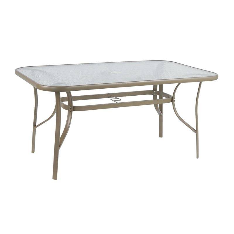 RIO Τραπέζι Κήπου - Βεράντας, Μέταλλο Βαφή Μπεζ, Γυαλί Ε-00025824 Ε2501,4