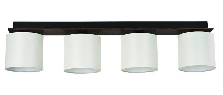 Φωτιστικό Οροφής 4φ Ξύλο/Αμπαζούρ μπεζ Ε27