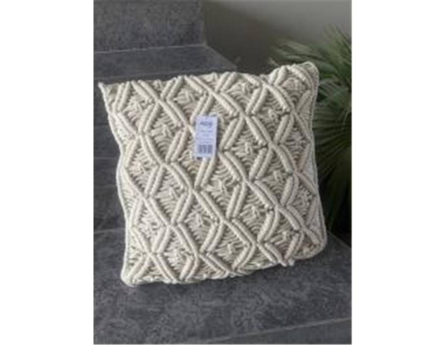 Μαξιλάρι βαμβ.εκρού μακραμέ 45Χ45