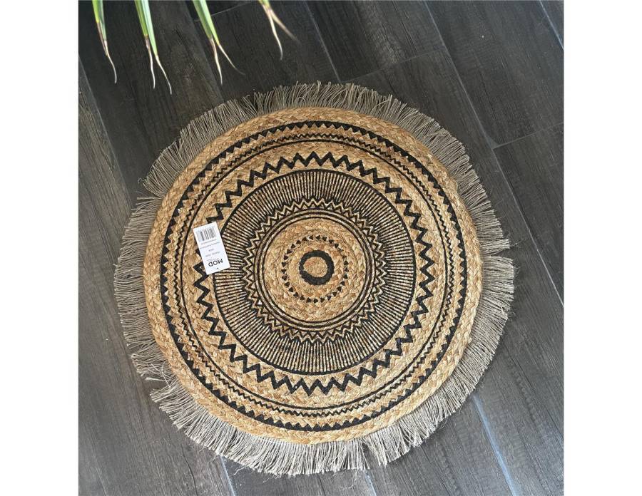 Σουπλά γιούτας φυσικό με μαύρο  σχ. Φ50