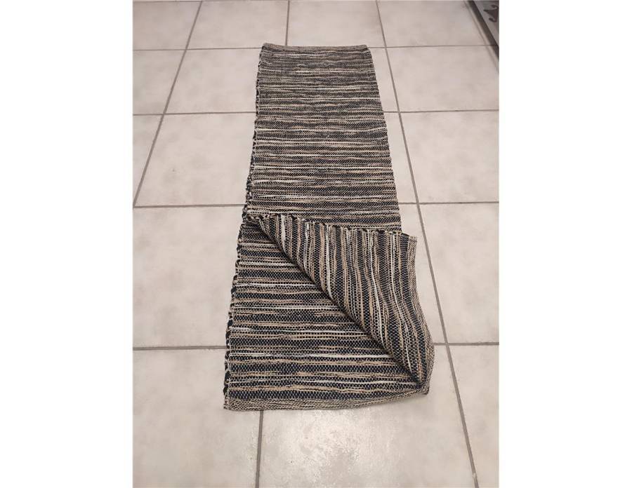 Χαλί γιούτας φυσικό μαύρη ρίγα 90Χ140