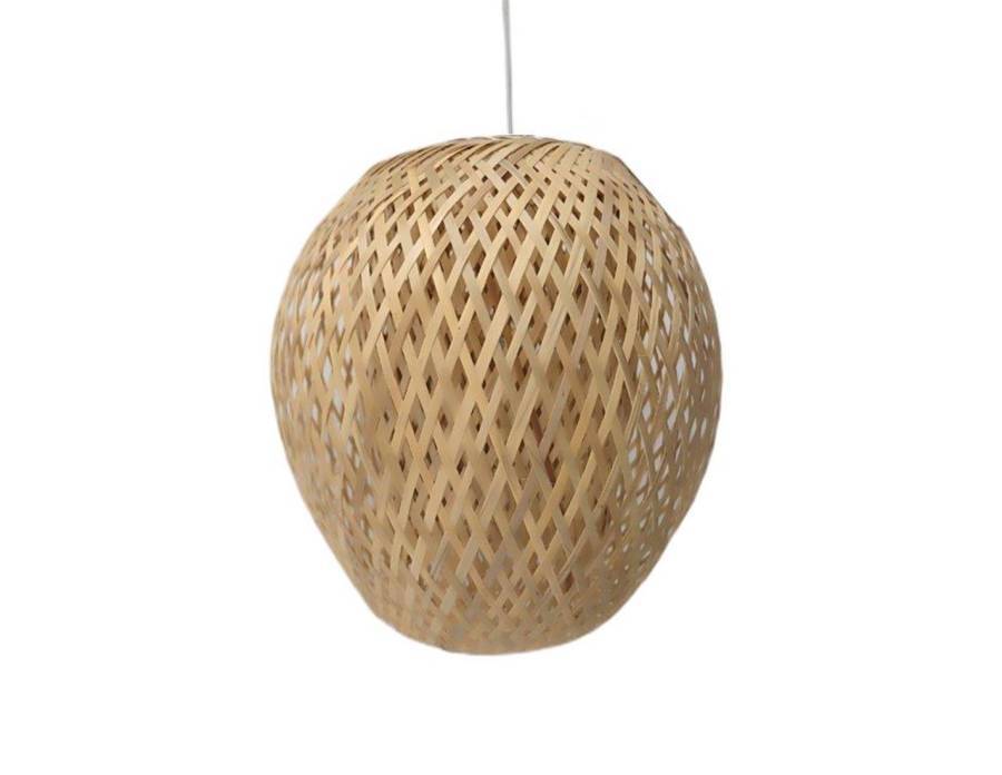 Φωτιστικό καπέλο φυσικό rattan Φ25Χ25