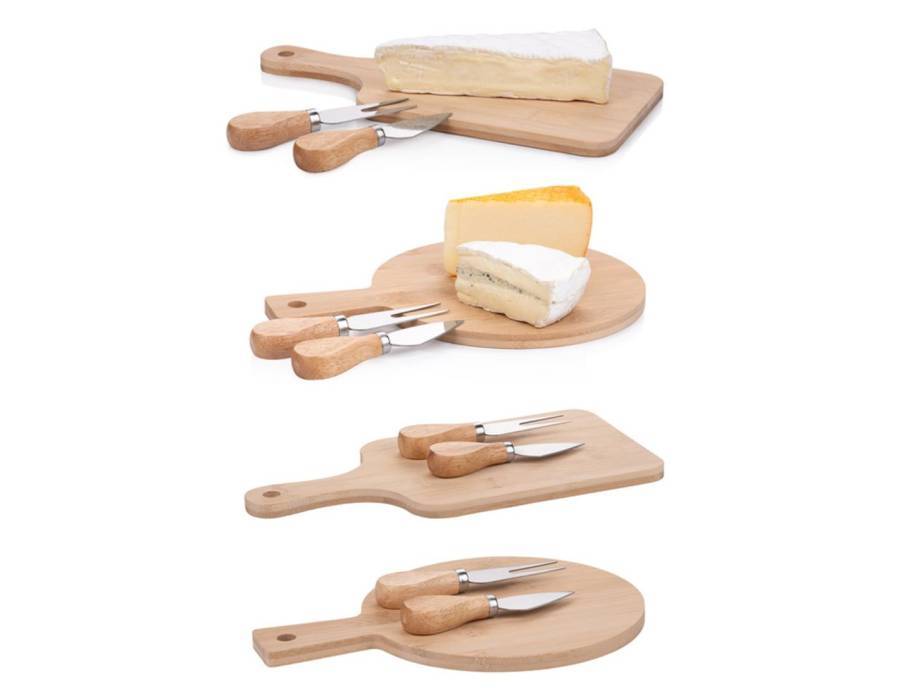 Βάση κοπής τυριών και μαχαίρια  2σχ.