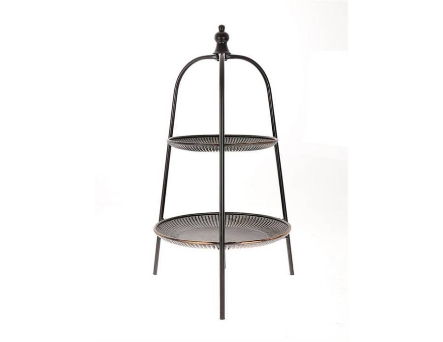 Δίσκος σερβ.2οροφος μεταλ.μαύρος 42Χ76