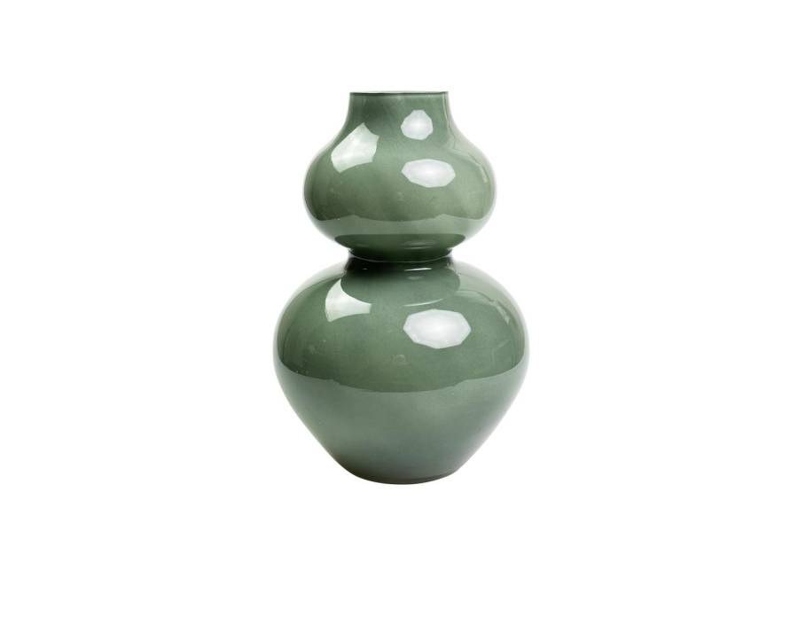 Βάζο γυαλ. γαλακτ.πράσινο Φ16,5Η24,5cm