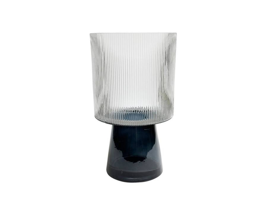 Βάζο γυαλ. μελί με πόδι Φ14,5Η25cm