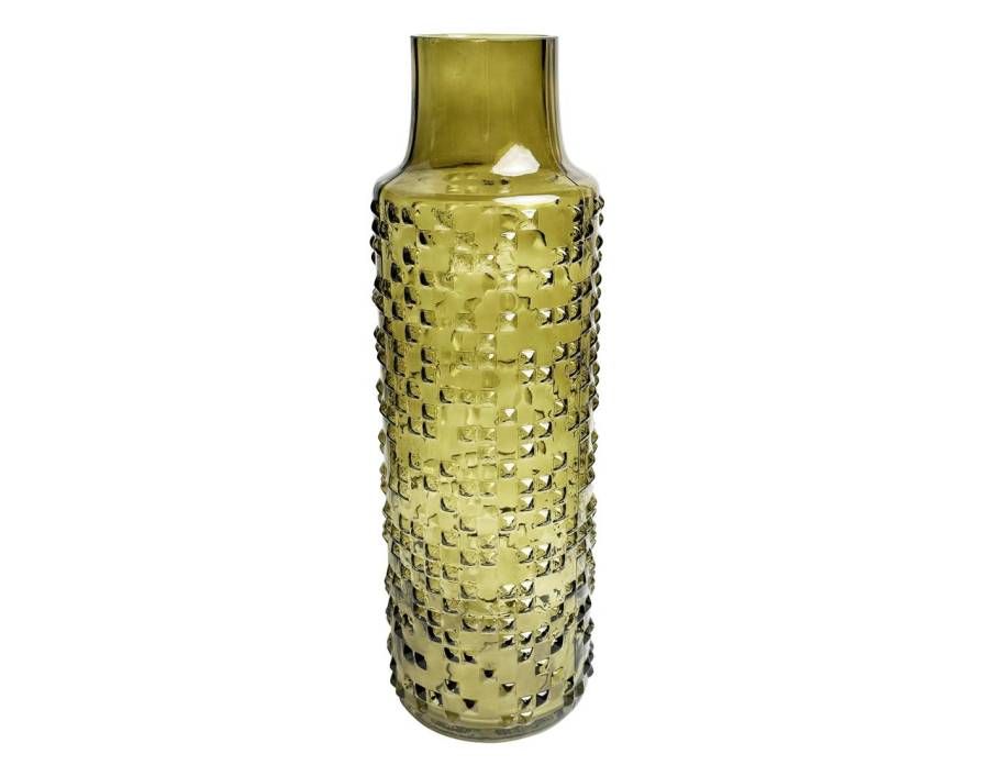 Βάζο γυαλ. πράσινο Φ12,5Η39cm