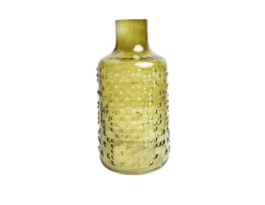 Βάζο γυαλ. πράσινο Φ15,5Η30cm