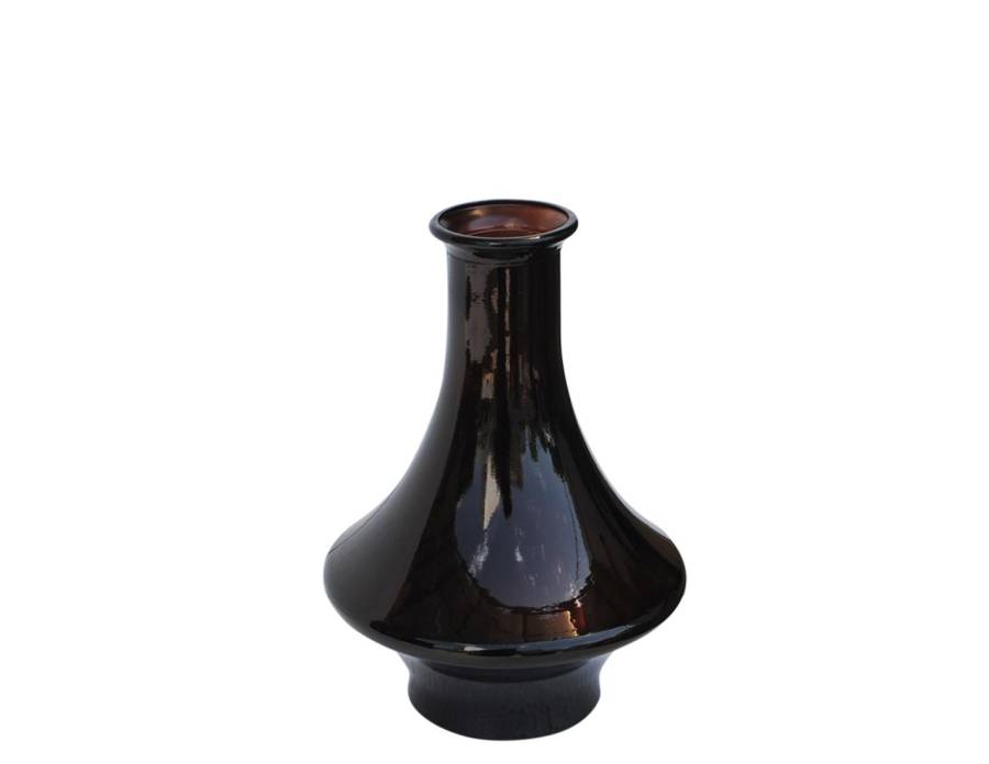 Βάζο γυάλ.recycled Καφέ σκ.Η28cm