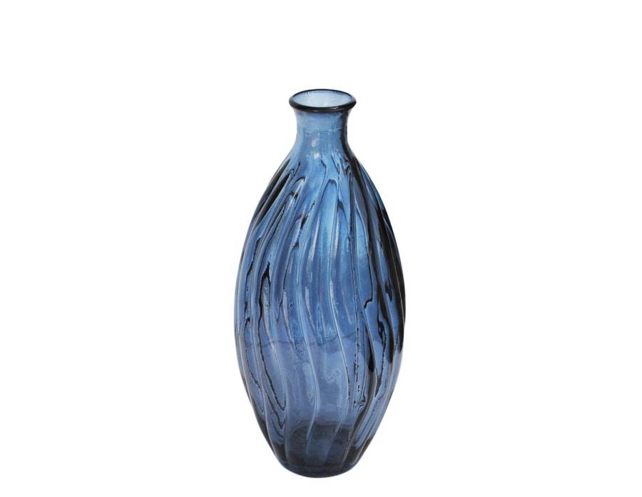 Βάζο γυάλ.recycled μπλε Η31cm