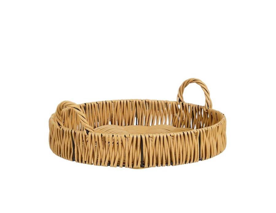 Δίσκος πλεκτός καφέ recycled polyester D52H17cm